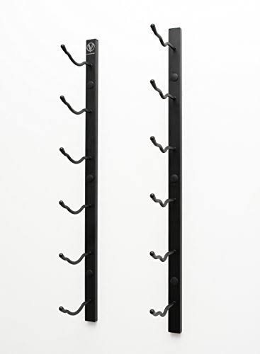 W Series 2 Ft - 6 Bottle Wall Mounted Wine Rack Satin Black Stylish Modern Wine Storage With Label Forward