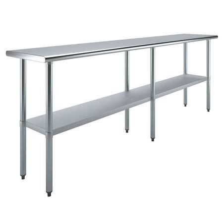 14 In. X 60 In. Stainless Steel Table With Shelf, Metal