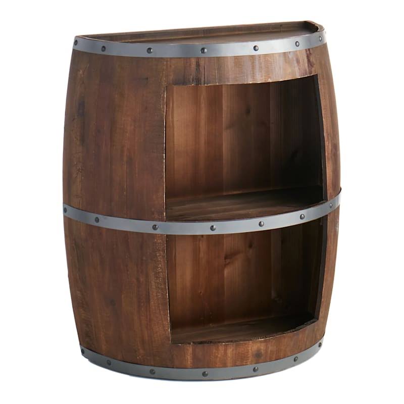 2-Tier Faux Wine Barrel Display Shelf | At Home