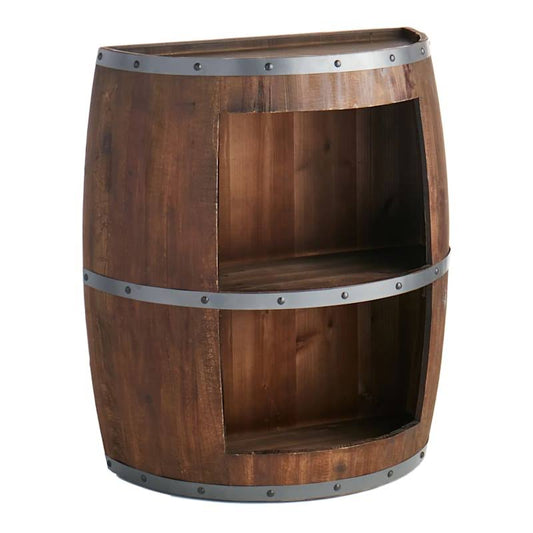 2-Tier Faux Wine Barrel Display Shelf | At Home