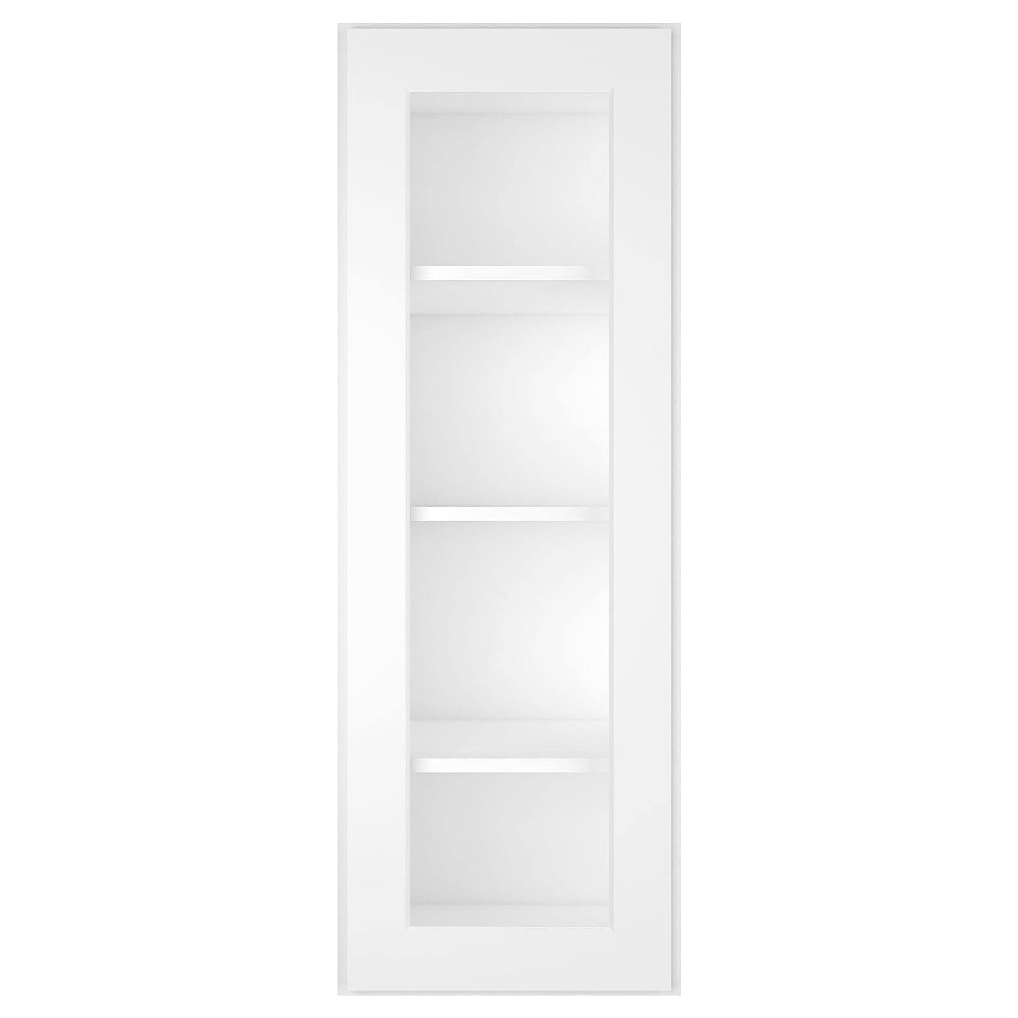 15-In W X 12-In D X 42-In H In Plywood Wall Kitchen Cabinet Glasses Not Included - Shaker White