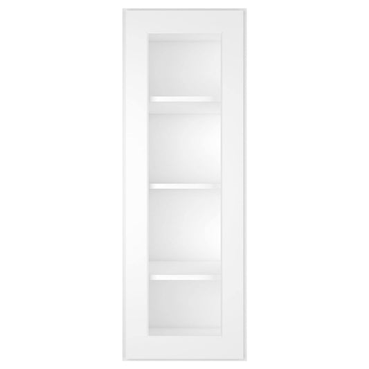 15-In W X 12-In D X 42-In H In Plywood Wall Kitchen Cabinet Glasses Not Included - Shaker White