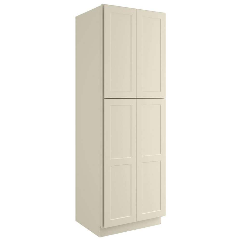 24-In W X 24-In D X 90-In H In Shaker White Plywood Ready To Assemble Floor Wall Pantry Kitchen Cabinet