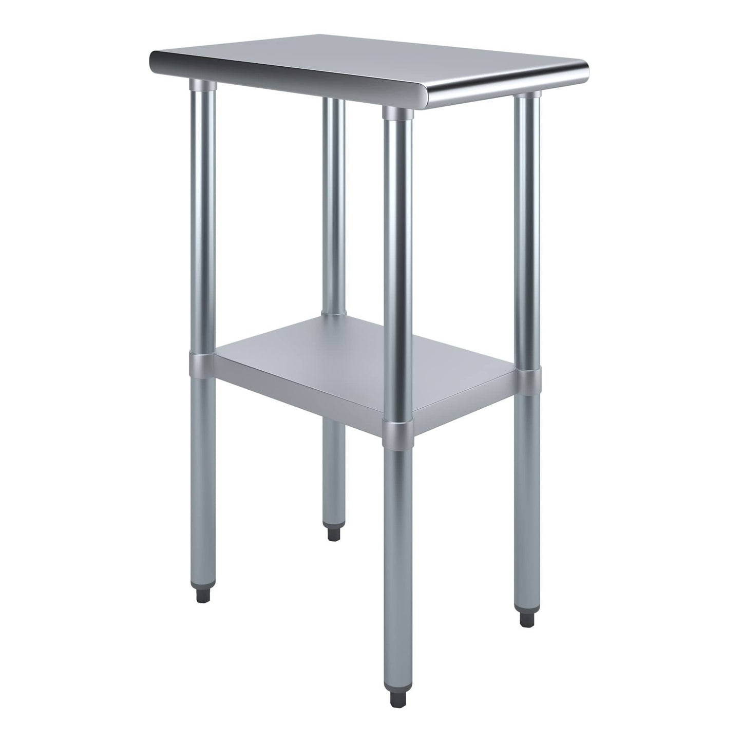 18 In. X 18 In. Stainless Steel Table With Shelf, Metal