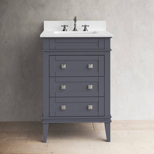 24 Single Bathroom Vanity Set Top Finish: Carrara Marble, Base Finish: Sage Green