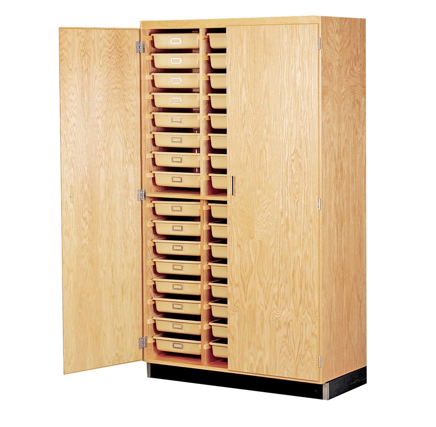 Tote Tray Storage Cabinet - Oak